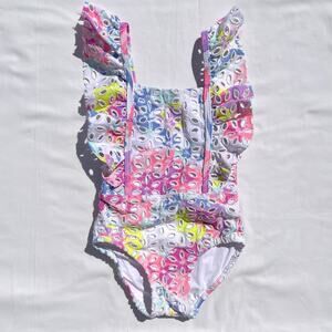 Shade Critters Palm Beach One Piece Swimsuit Girls 18-24 Months Eyelet Ruffle